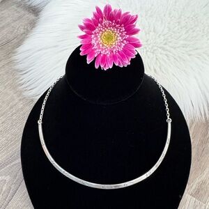 💞 BRIGHTON Silver Scroll Detail Collar Choker Necklace With Scroll Detail Design